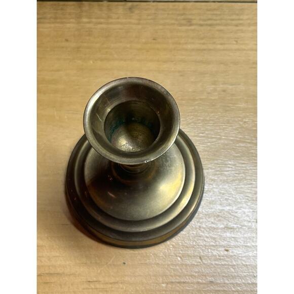 Vintage Small Brass Candle Stick Holder. 3" Tall. Round Base. Decor - Picture 3 of 7